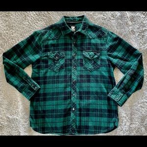 Route 66 Men’s Flannel Medium Dark Green / Black
